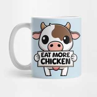 Eat More Chicken! Cute Cow Cartoon Mug